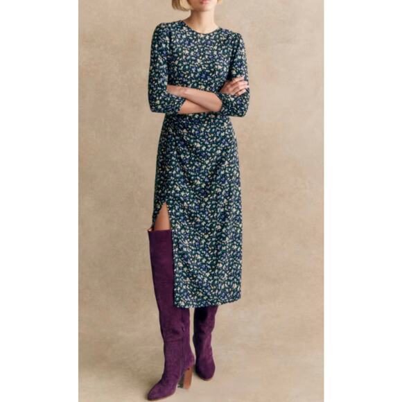 Sezane Themis Midi Dress Women's US 10/EU 42 Liberta Print Ditsy Floral Cottage - Picture 1 of 12